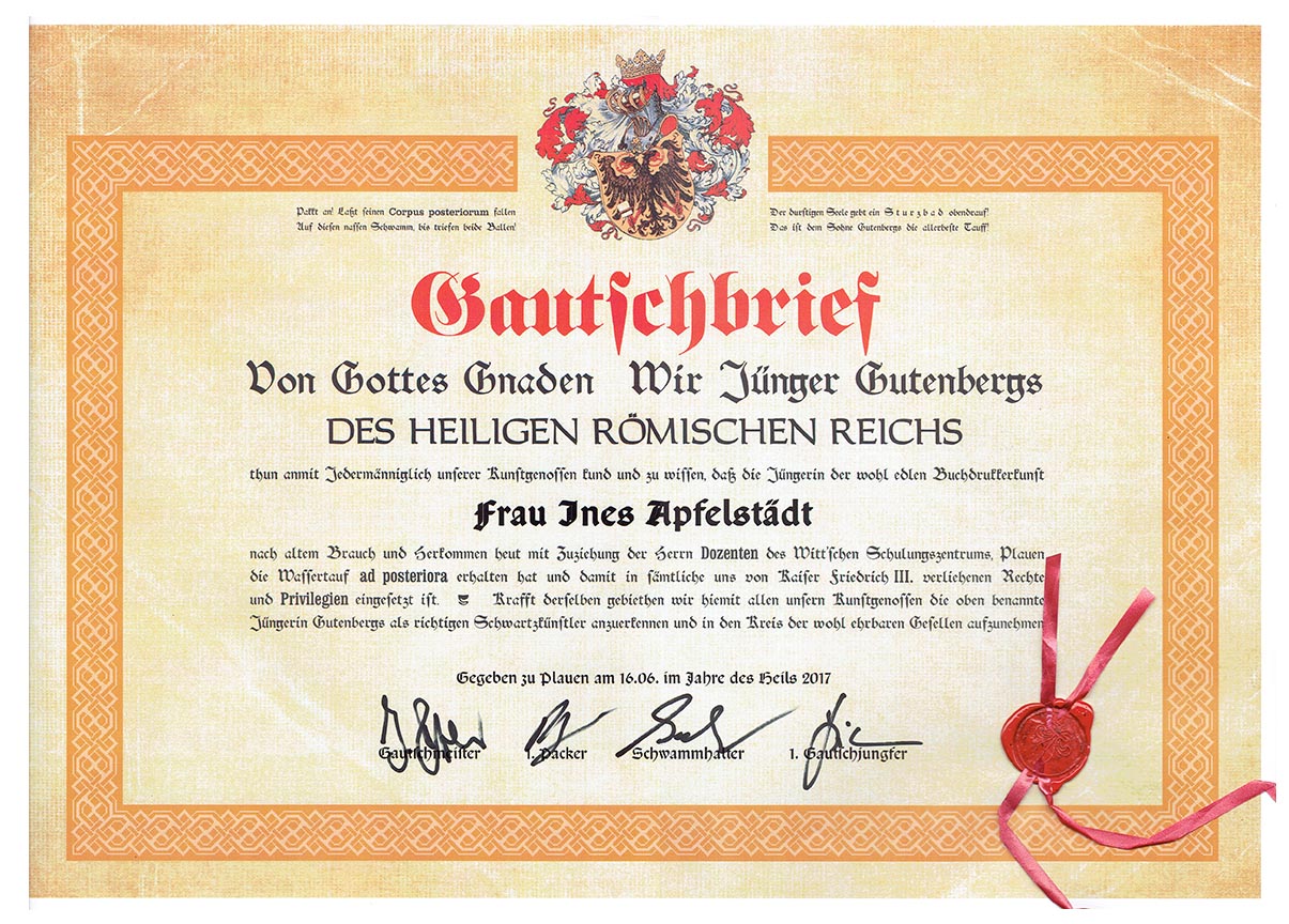Gautschbrief Mediengestalter